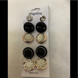Angelina Pierced Post Earrings 5 pair NIP